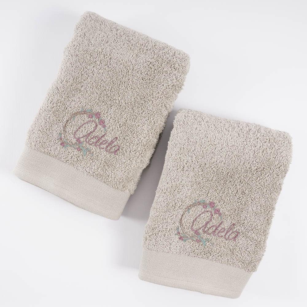 Juego de Toallas Personalizadas Circulo Flores Nanetes - Nanetes #