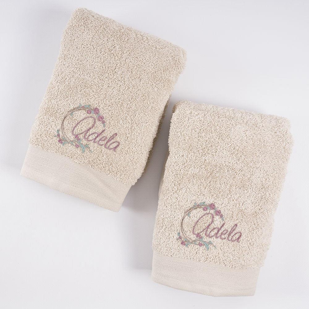 Juego de Toallas Personalizadas Circulo Flores Nanetes - Nanetes #