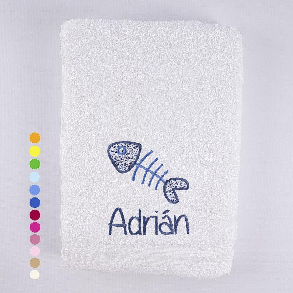 Toallas Personalizadas Niños Bordado Raspa Pescado Nanetes - Nanetes #