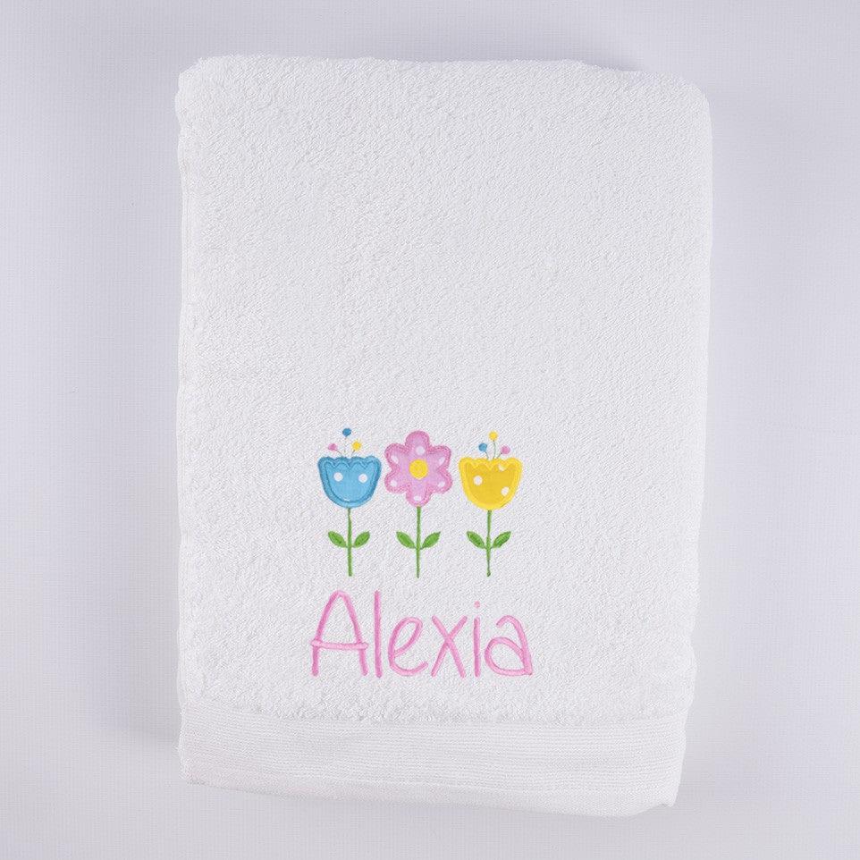 Toallas Personalizadas Bordado 3 Flores Tela Nanetes