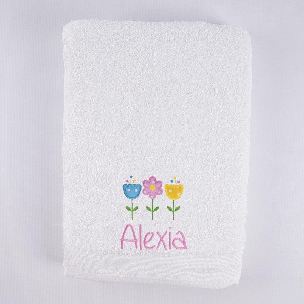 Toallas Personalizadas Bordado 3 Flores Tela Nanetes - Nanetes #