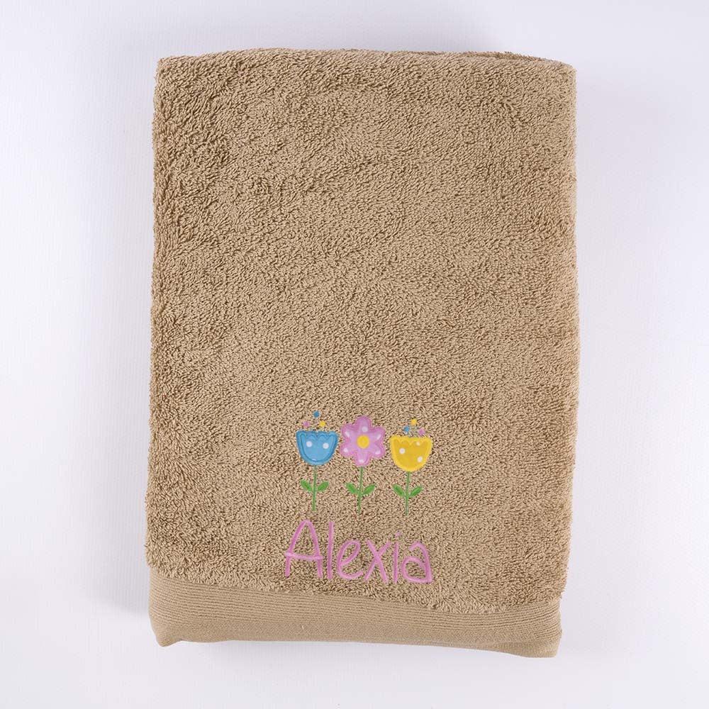 Toallas Personalizadas Bordado 3 Flores Tela Nanetes - Nanetes #