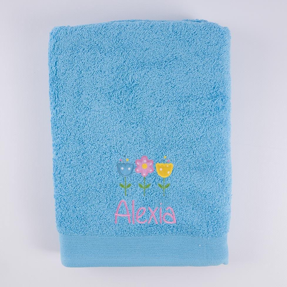 Toallas Personalizadas Bordado 3 Flores Tela Nanetes