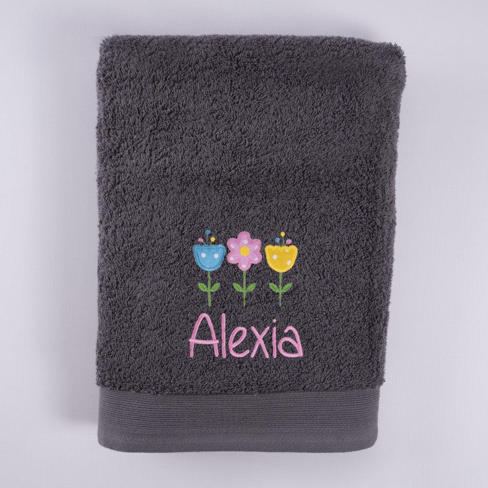 Toallas Personalizadas Bordado 3 Flores Tela Nanetes