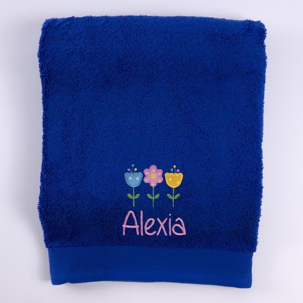 Toallas Personalizadas Bordado 3 Flores Tela Nanetes