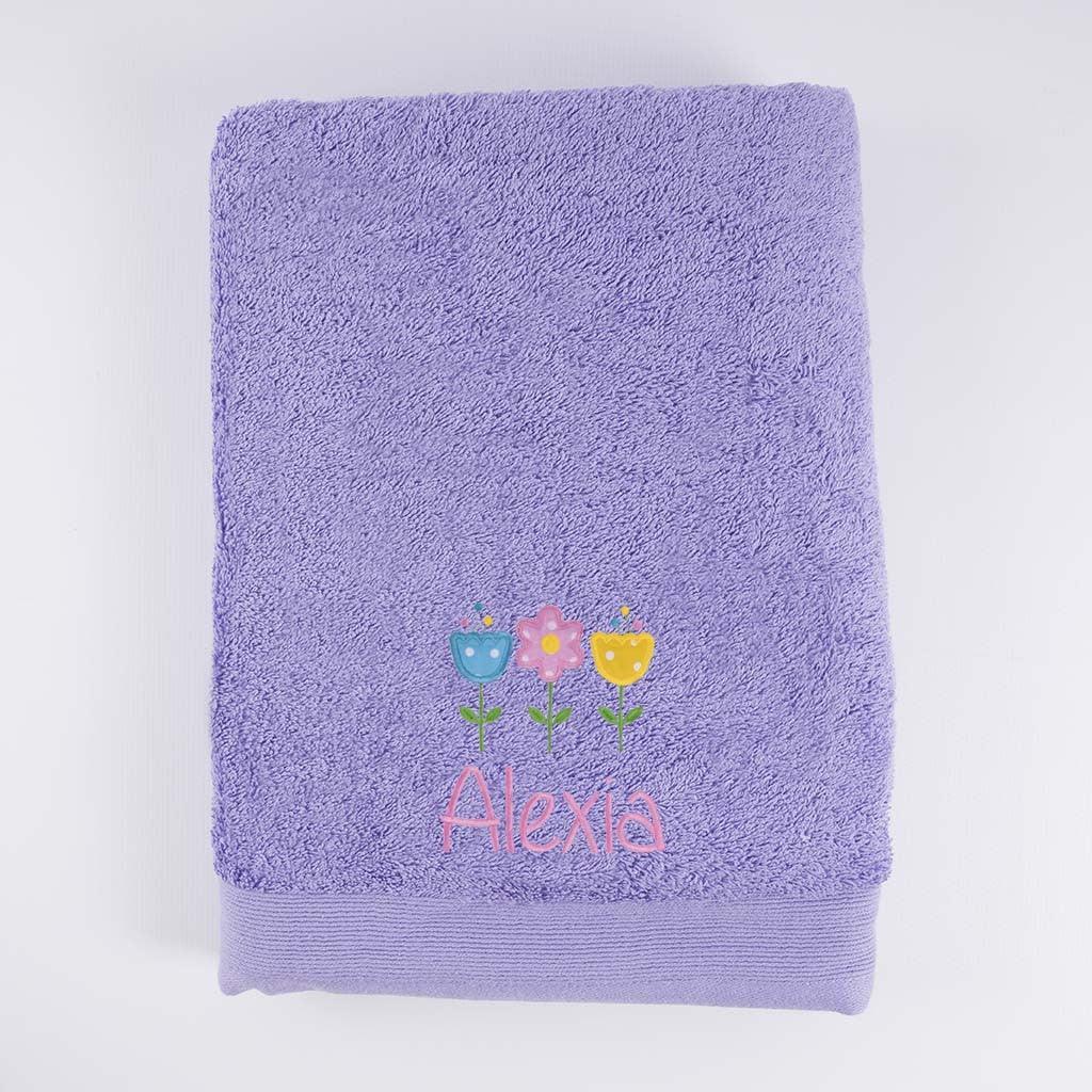 Toallas Personalizadas Bordado 3 Flores Tela Nanetes