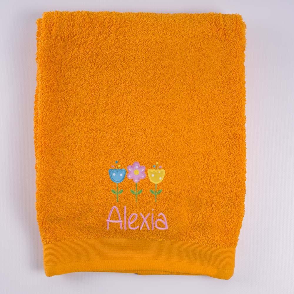 Toallas Personalizadas Bordado 3 Flores Tela Nanetes