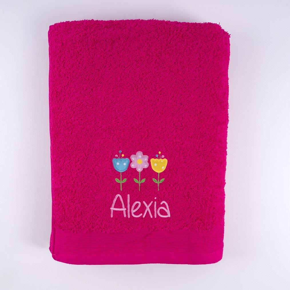 Toallas Personalizadas Bordado 3 Flores Tela Nanetes