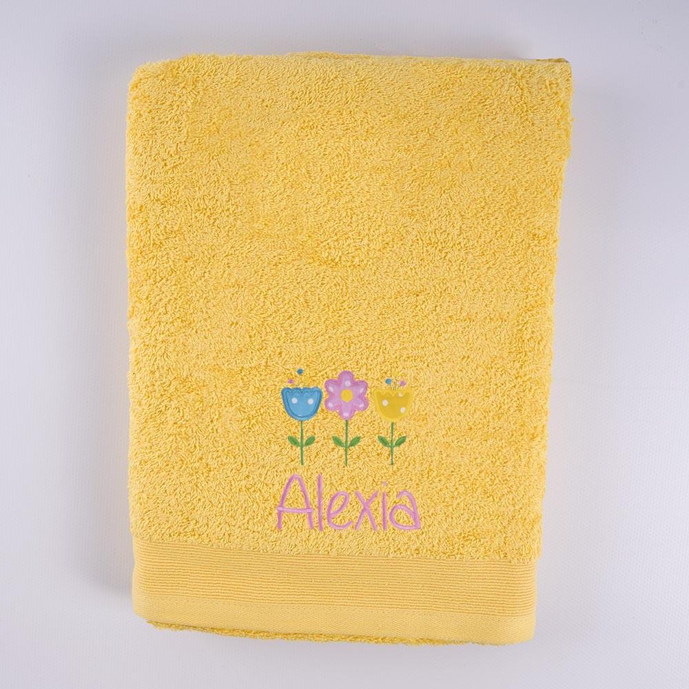 Toallas Personalizadas Bordado 3 Flores Tela Nanetes