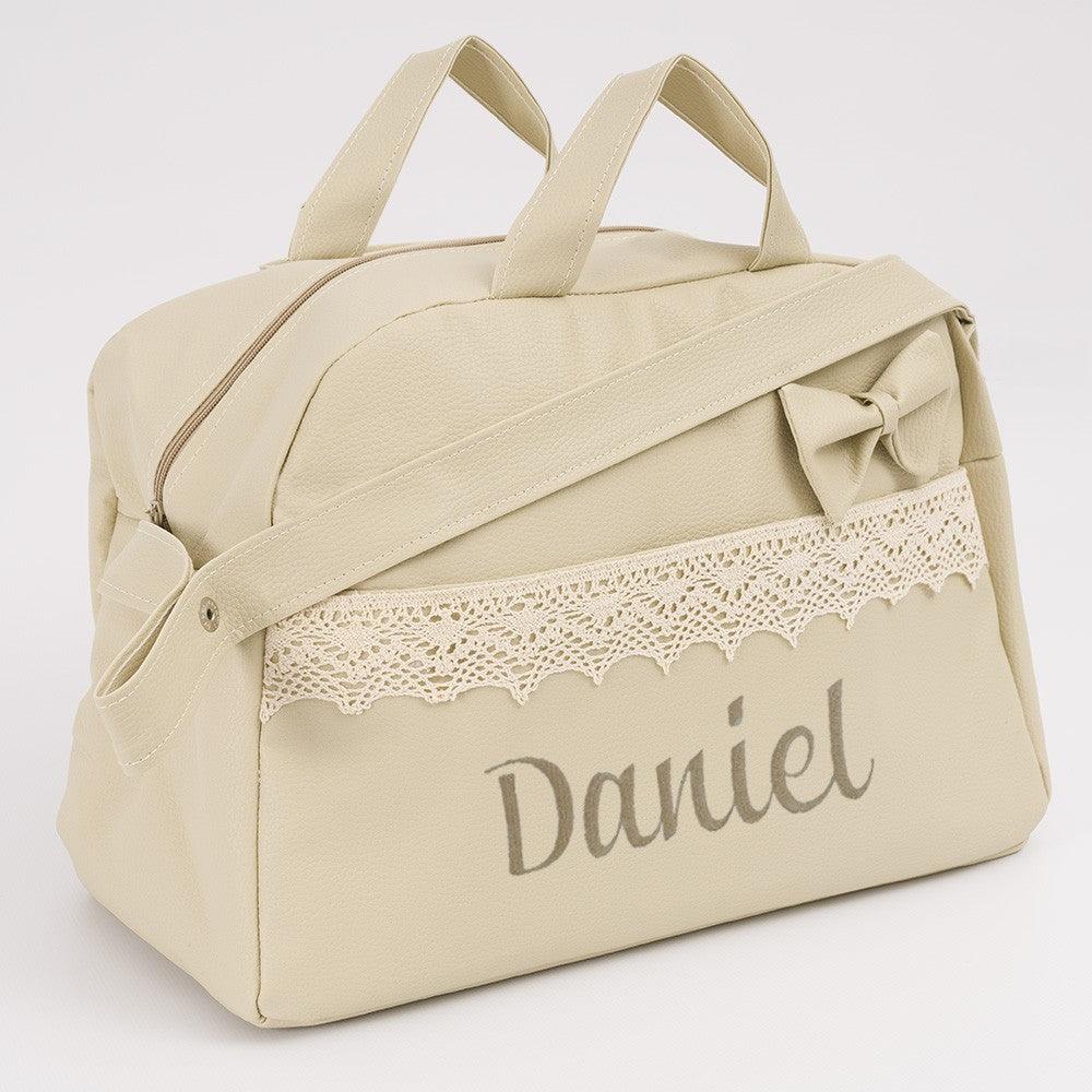 Bolso Maternidad Personalizado Penélope Beige Nanetes - Nanetes #