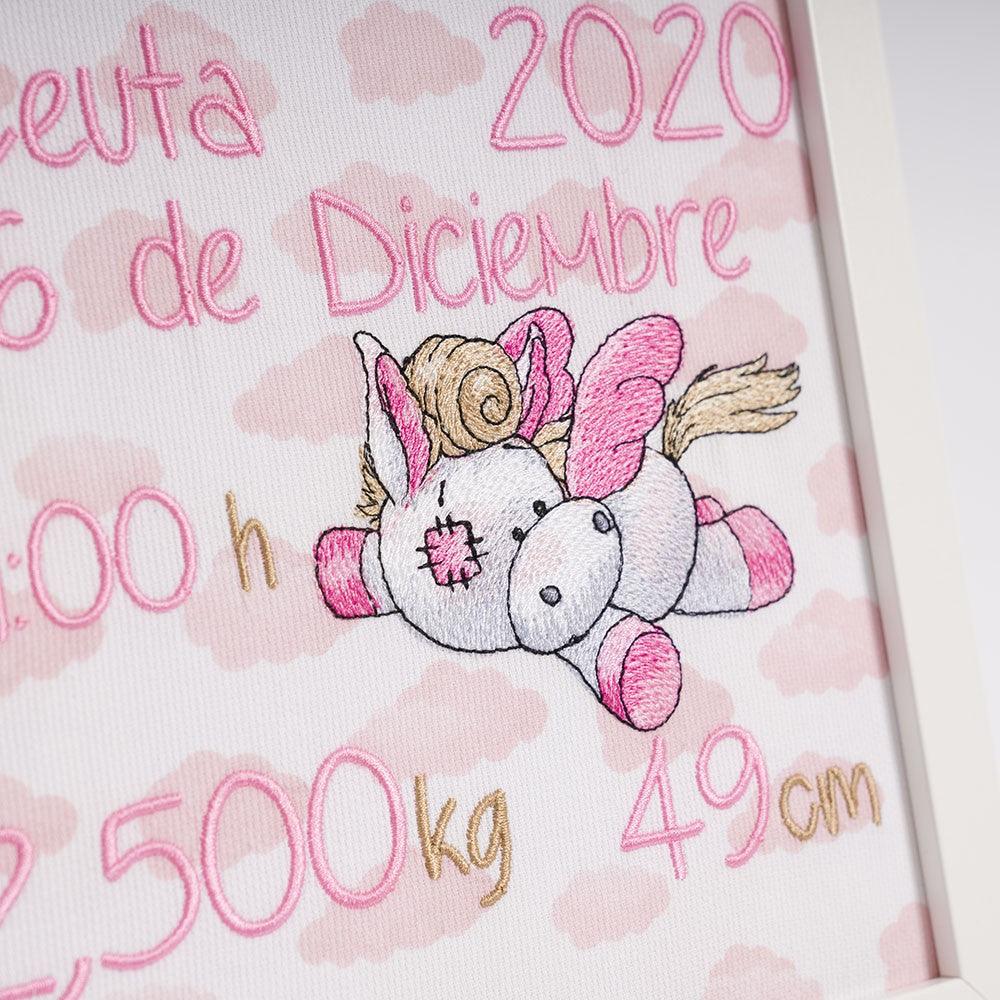 Cuadro Nacimiento Personalizado Bebé Nanetes Colección Pegaso - Nanetes