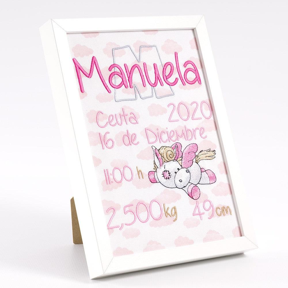 Cuadro Nacimiento Personalizado Bebé Nanetes Colección Pegaso - Nanetes