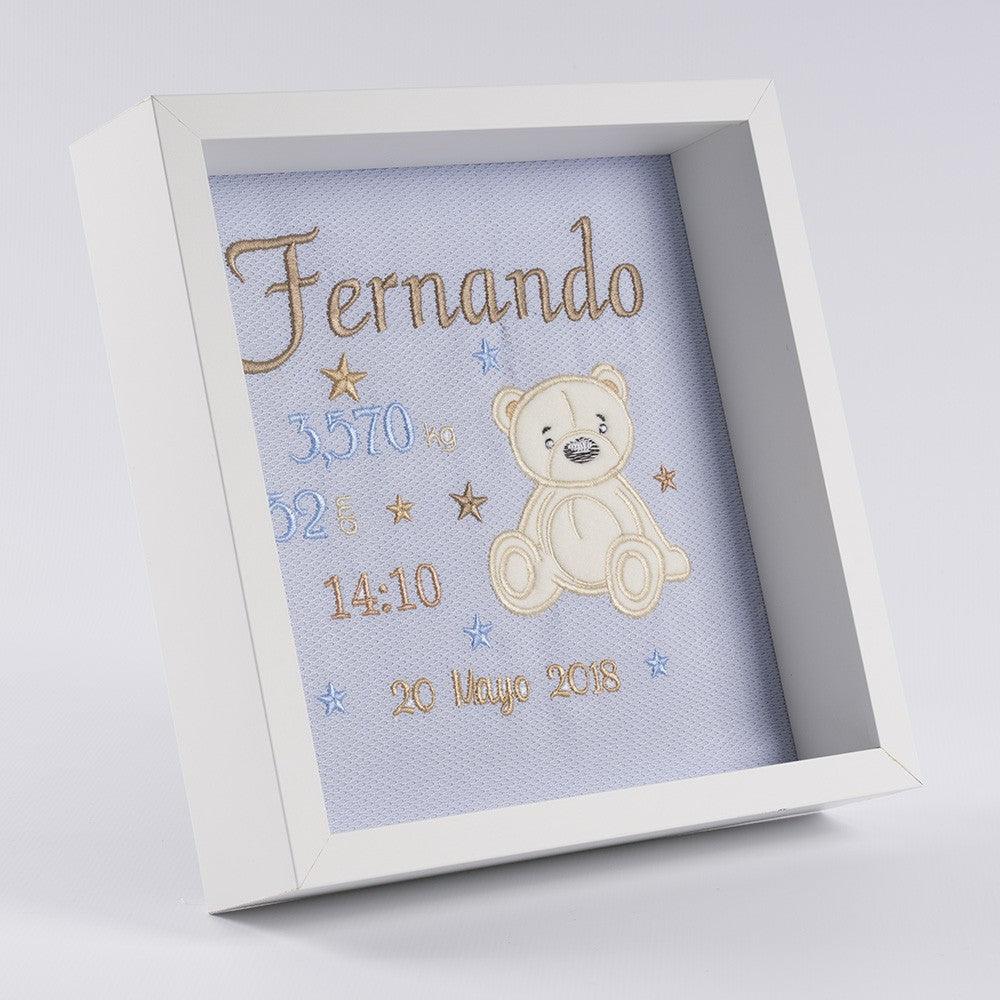 Cuadro Nacimiento Bebé Personalizado Nanetes Oso Sentado - Nanetes
