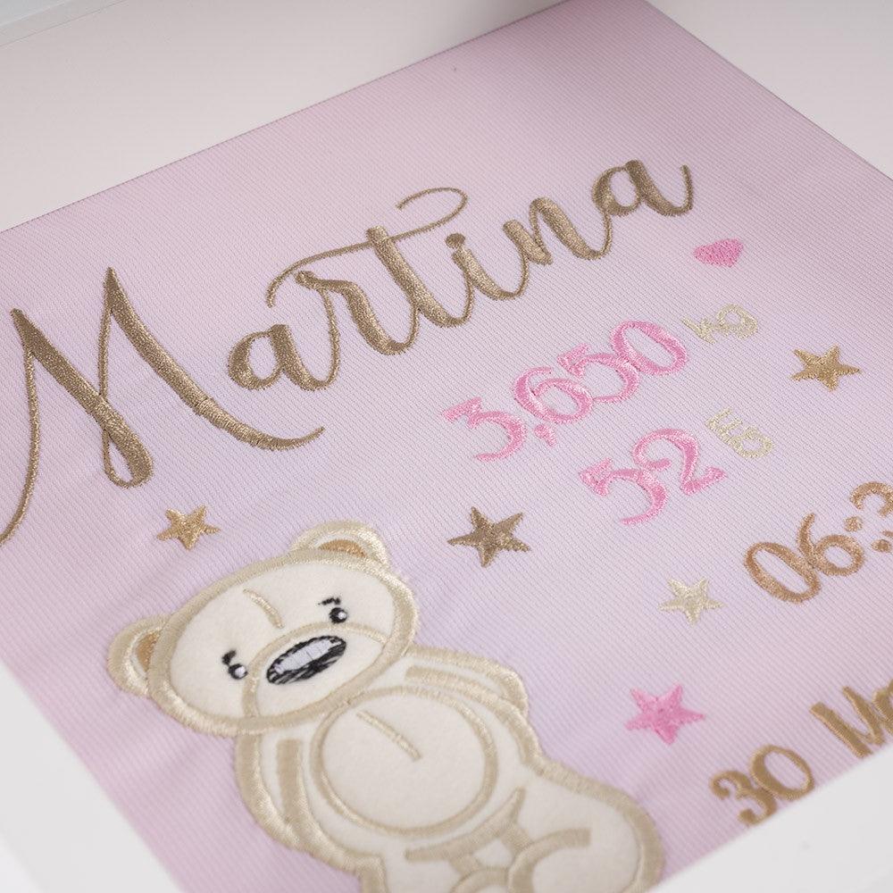 Cuadro Nacimiento Bebé Personalizado Nanetes Oso Timido - Nanetes #