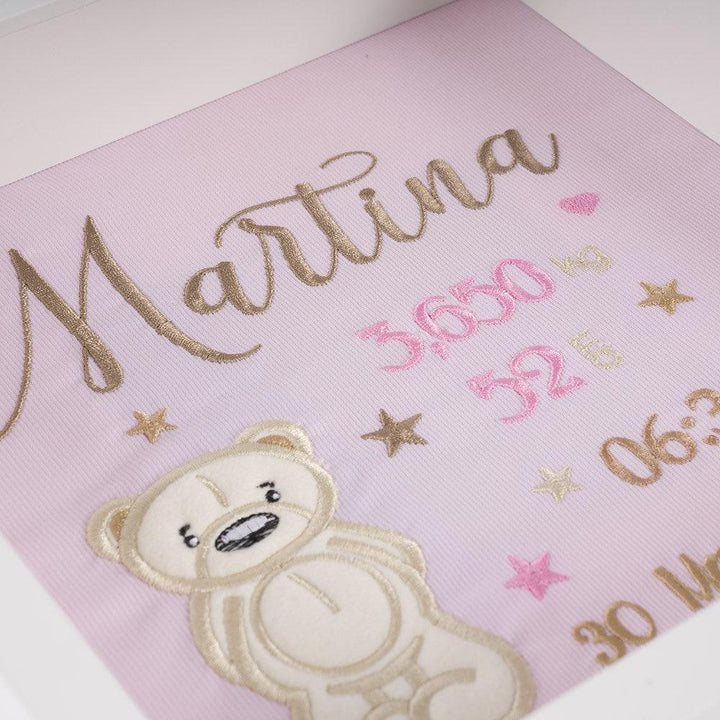 Cuadro Nacimiento Bebé Personalizado Nanetes Oso Timido - Nanetes #