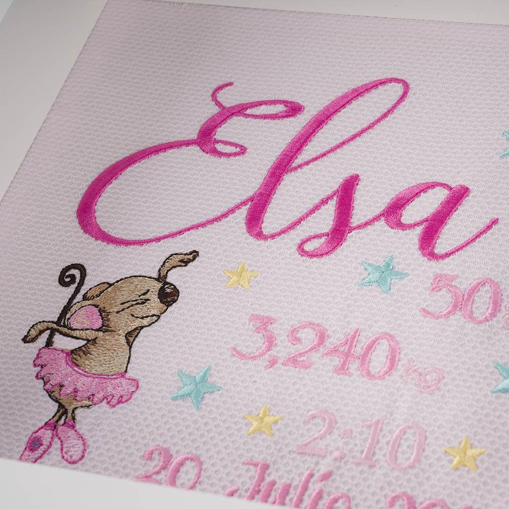 Cuadro Nacimiento Bebé Personalizado Nanetes Bailarina Ratoncita - Nanetes