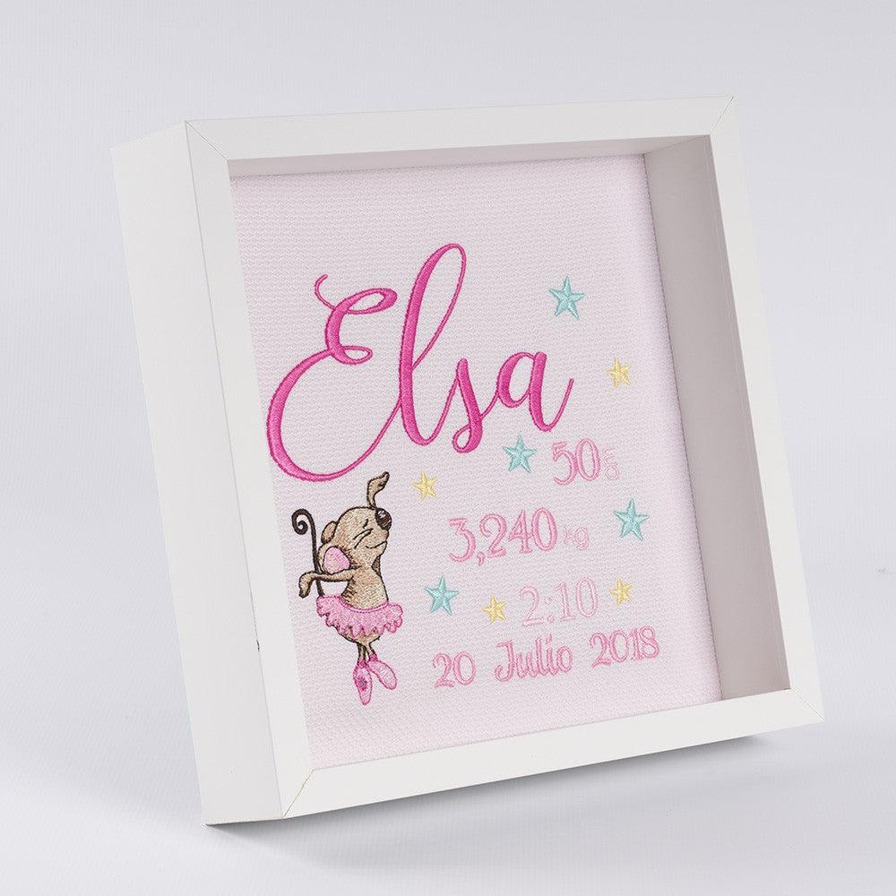 Cuadro Nacimiento Bebé Personalizado Nanetes Bailarina Ratoncita - Nanetes