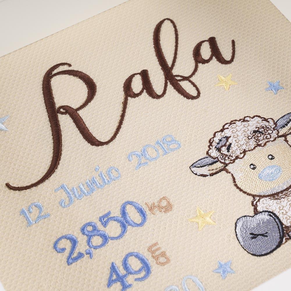 Cuadro Nacimiento Bebé Personalizado Nanetes Cordero Old Toy - Nanetes