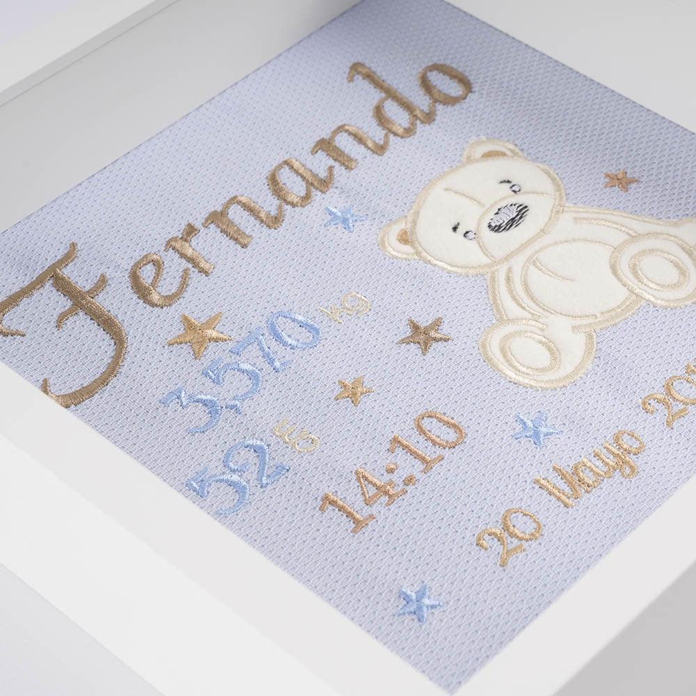 Cuadro Nacimiento Bebé Personalizado Nanetes Oso Sentado - Nanetes