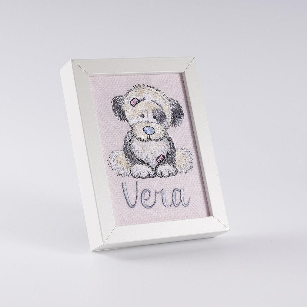 Cuadro Infantil Personalizado Bordado Perrito Old Toy Nanetes - Nanetes #