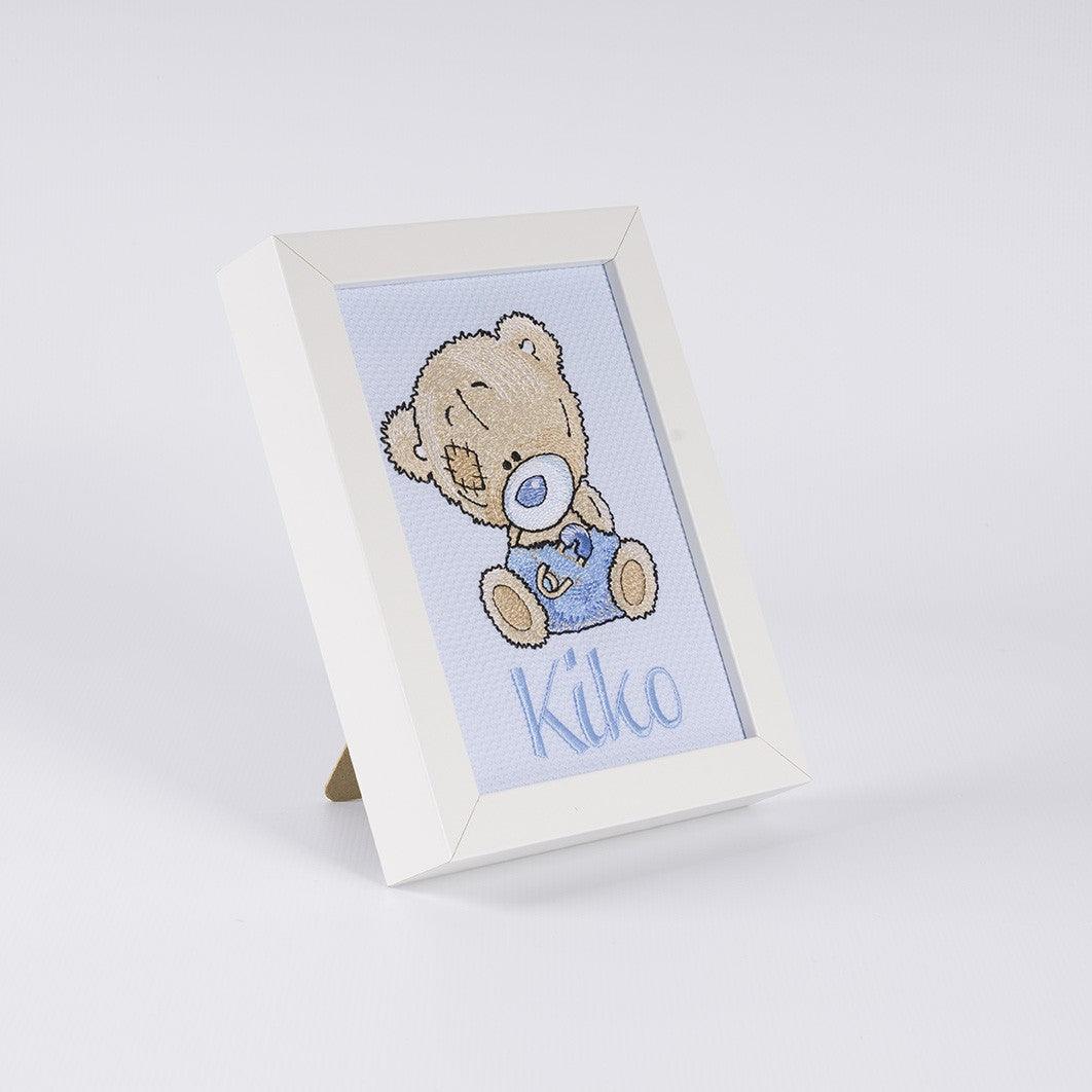 Cuadro Infantil Personalizado Bordado Osito Old Toy Nanetes - Nanetes #