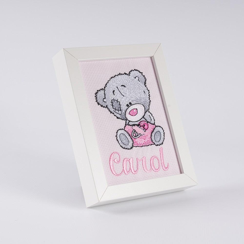 Cuadro Infantil Personalizado Bordado Osito Old Toy Nanetes - Nanetes #