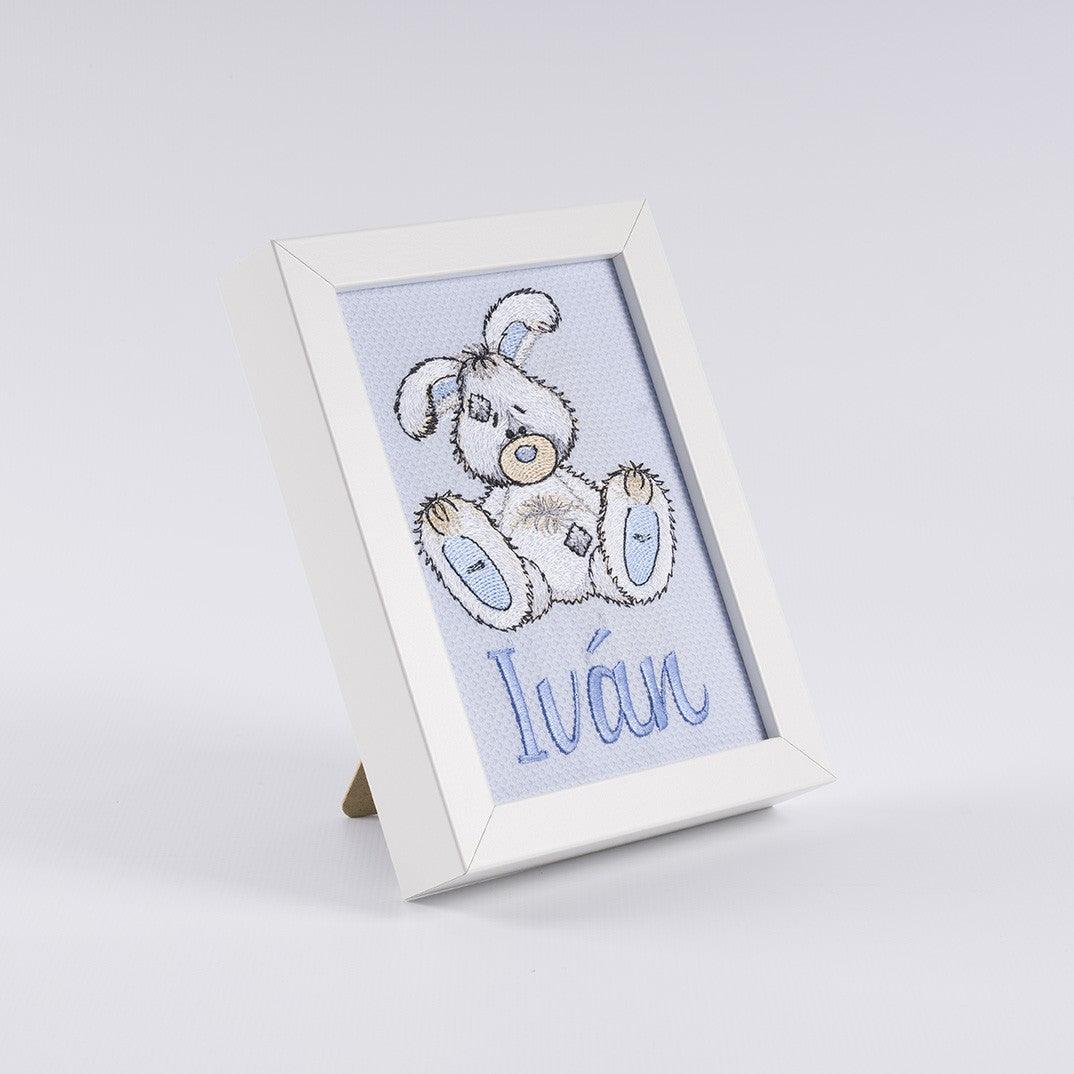 Cuadro Infantil Personalizado Bordado Conejito Old Toy Nanetes - Nanetes #