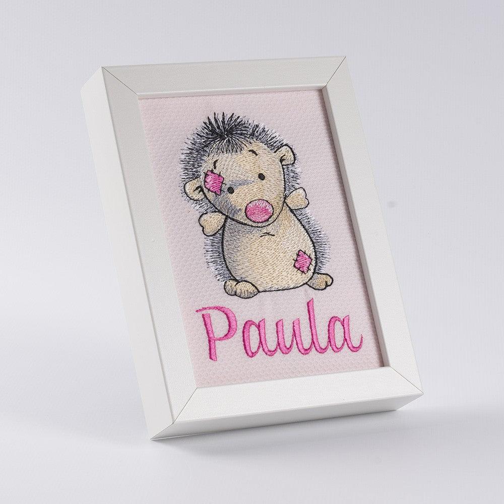 Cuadro Infantil Personalizado Bordado Erizo Old Toy Nanetes - Nanetes