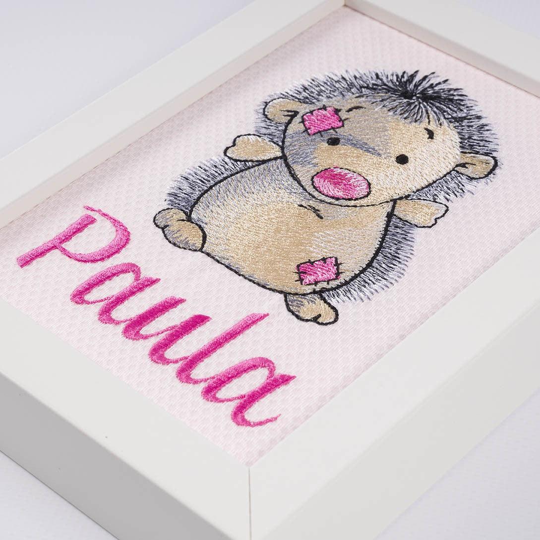 Cuadro Infantil Personalizado Bordado Erizo Old Toy Nanetes - Nanetes