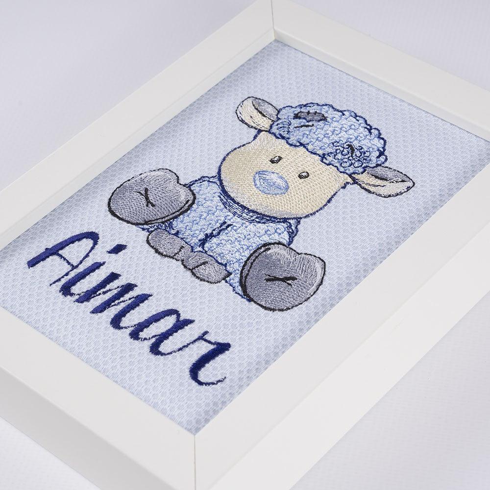 Cuadro Infantil Personalizado Bordado Cordero Old Toy Nanetes - Nanetes