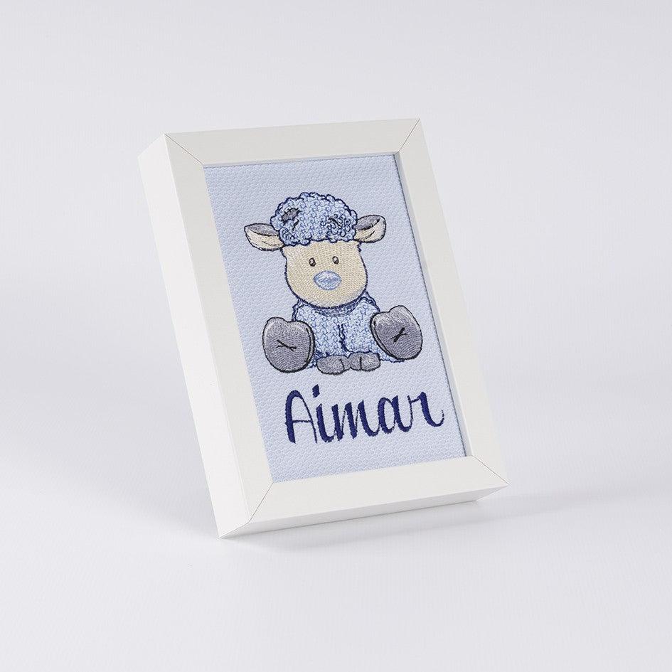 Cuadro Infantil Personalizado Bordado Cordero Old Toy Nanetes - Nanetes #