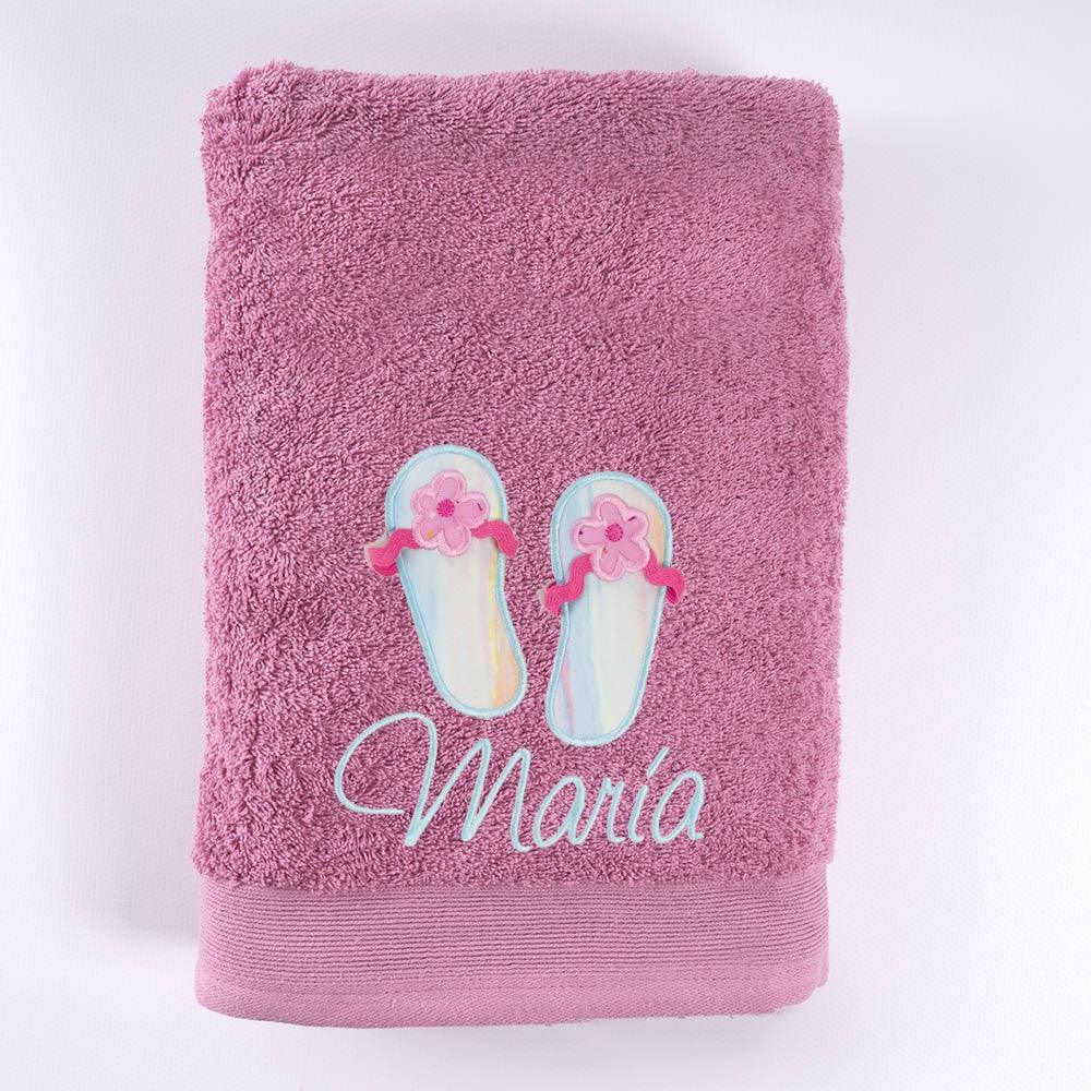 Toalla Personalizada Bordada Niña Sandalias Nanetes - Nanetes #