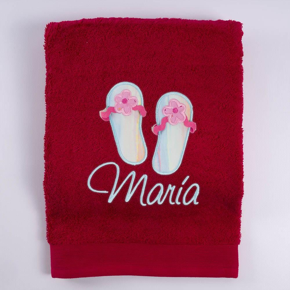 Toalla Personalizada Bordada Niña Sandalias Nanetes - Nanetes #