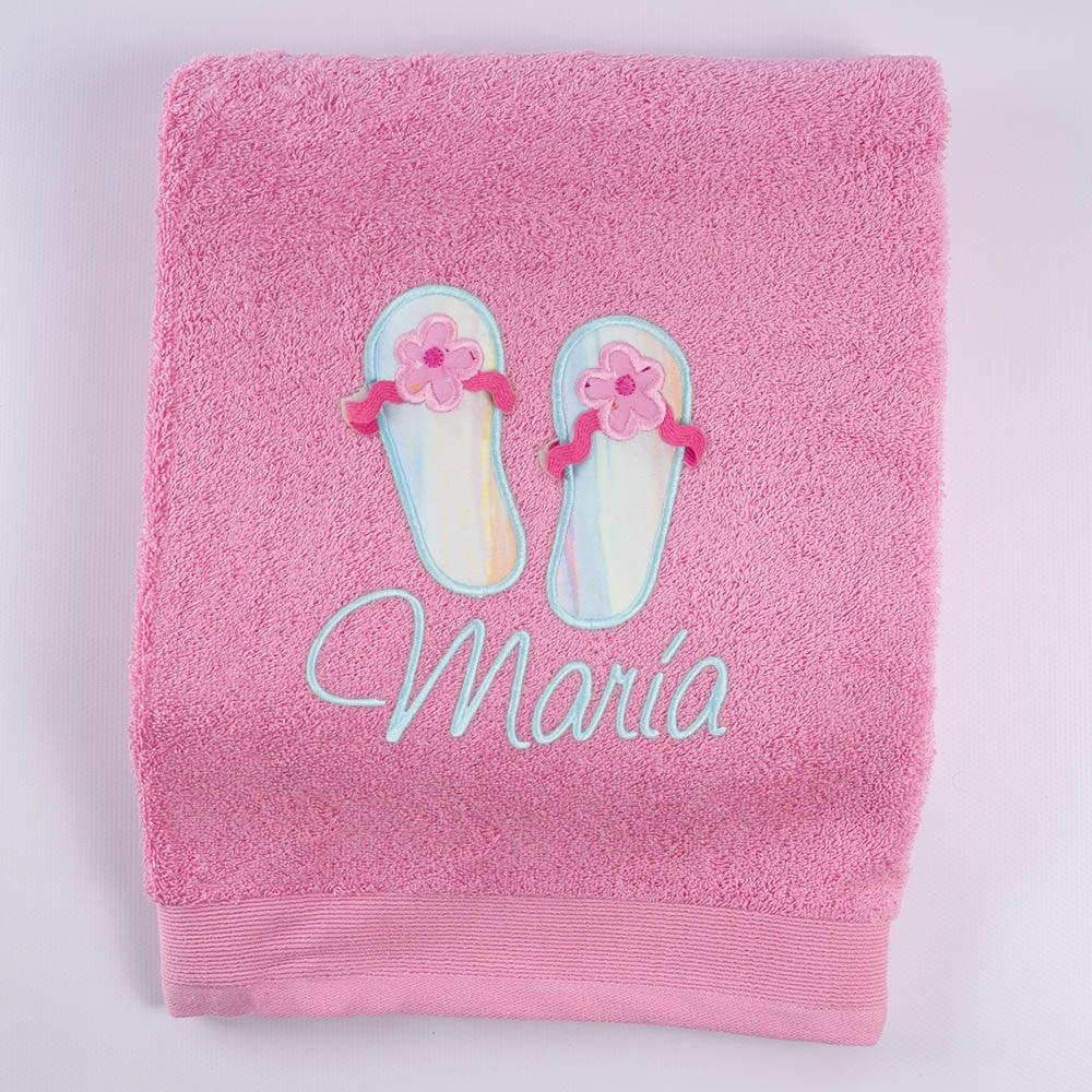 Toalla Personalizada Bordada Niña Sandalias Nanetes - Nanetes #
