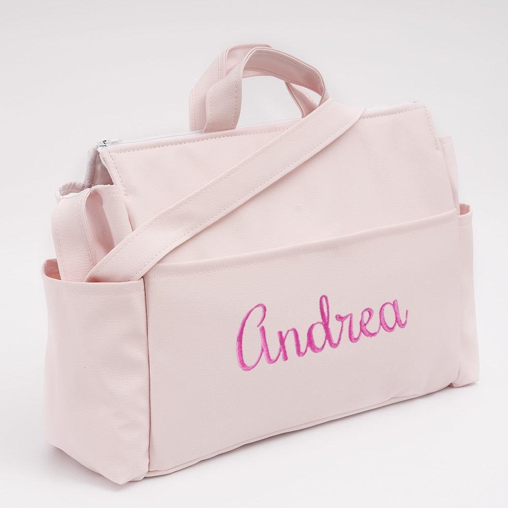 Bolso Maternidad Carro Bebé Andumodin Valentina Polipiel Rosa - Nanetes
