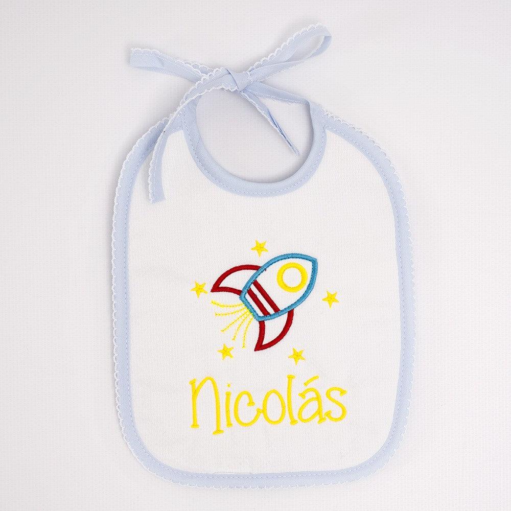 Babero Personalizado Bebé Nanetes Cohete Nombre - Nanetes #