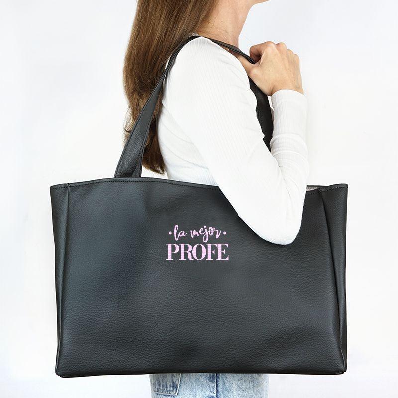 Bolso Shopper con Neceser Polipiel La Mejor Profe Mi Pipo - Nanetes #
