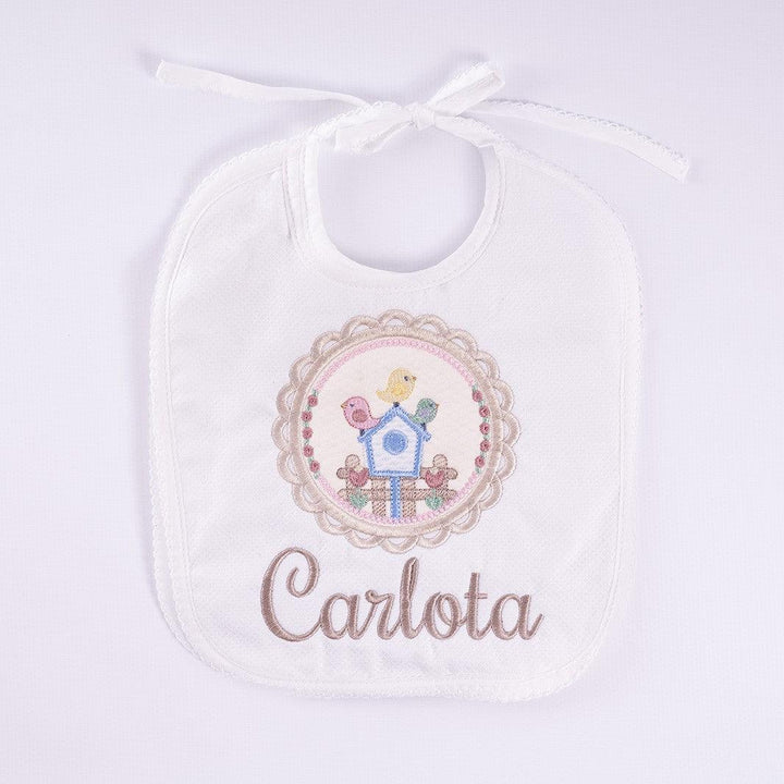 Babero Personalizado Bebé Nanetes Casita Pájaros - Nanetes #
