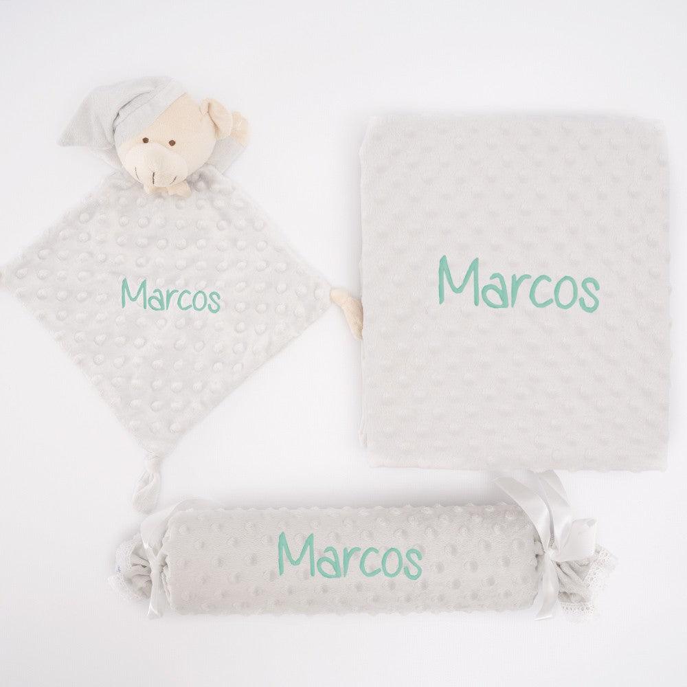 Manta y Doudou y Caramelo 3 piezas Nanetes