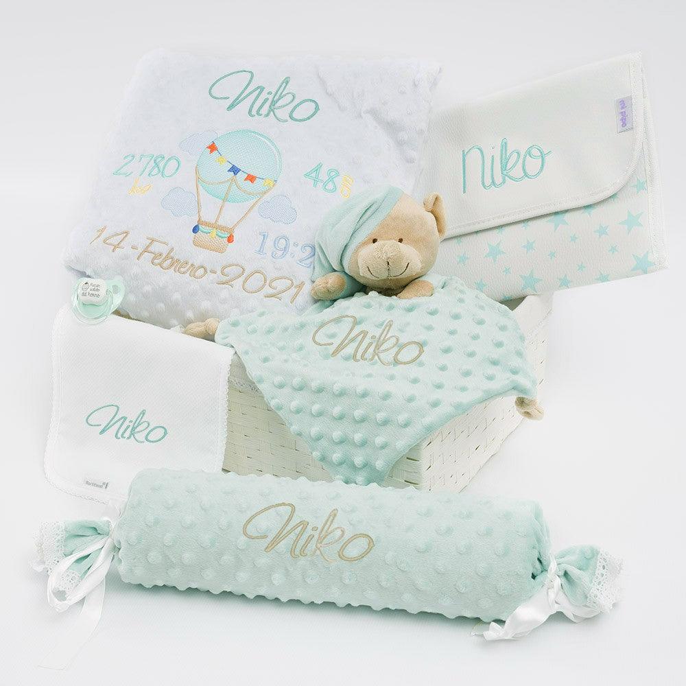 Cesta Regalo Datos Nacimiento Globo Completa Nanetes - Nanetes #