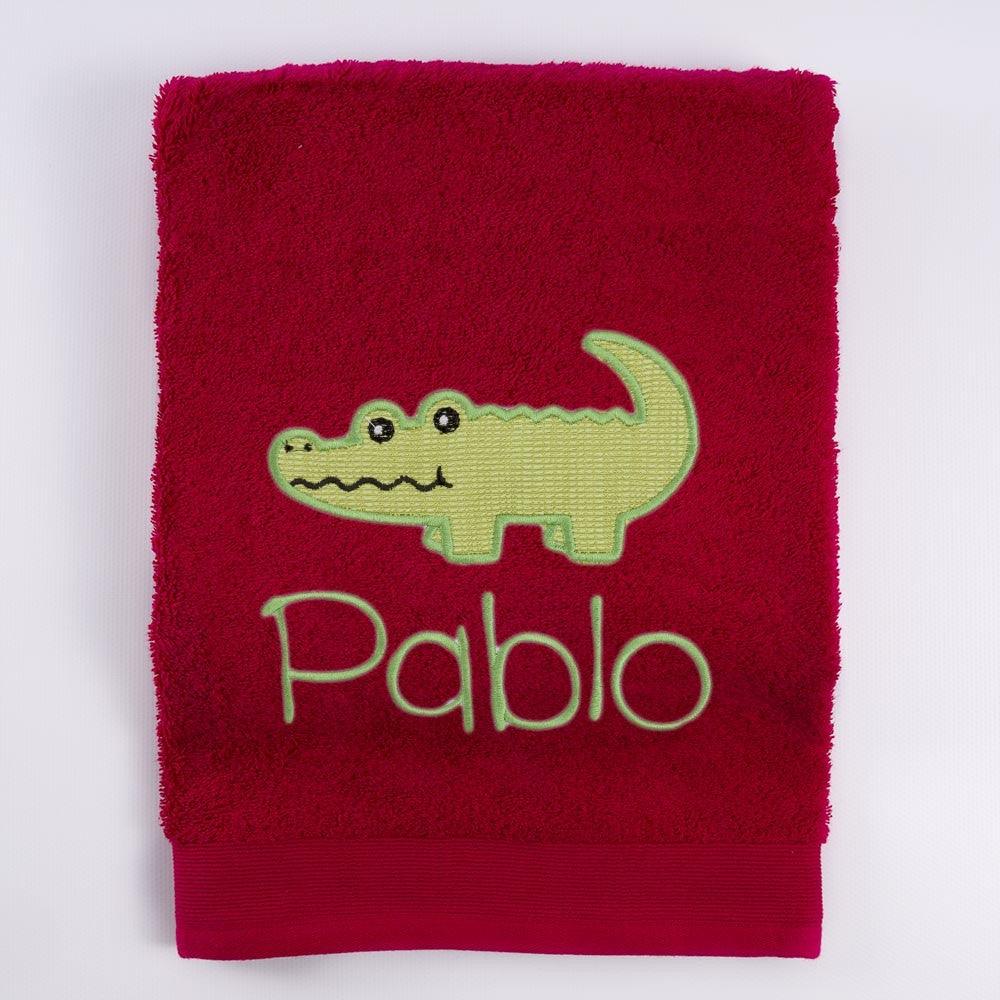 Toallas Personalizadas Nombre Bordado Cocodrilo Verde Nanetes - Nanetes #