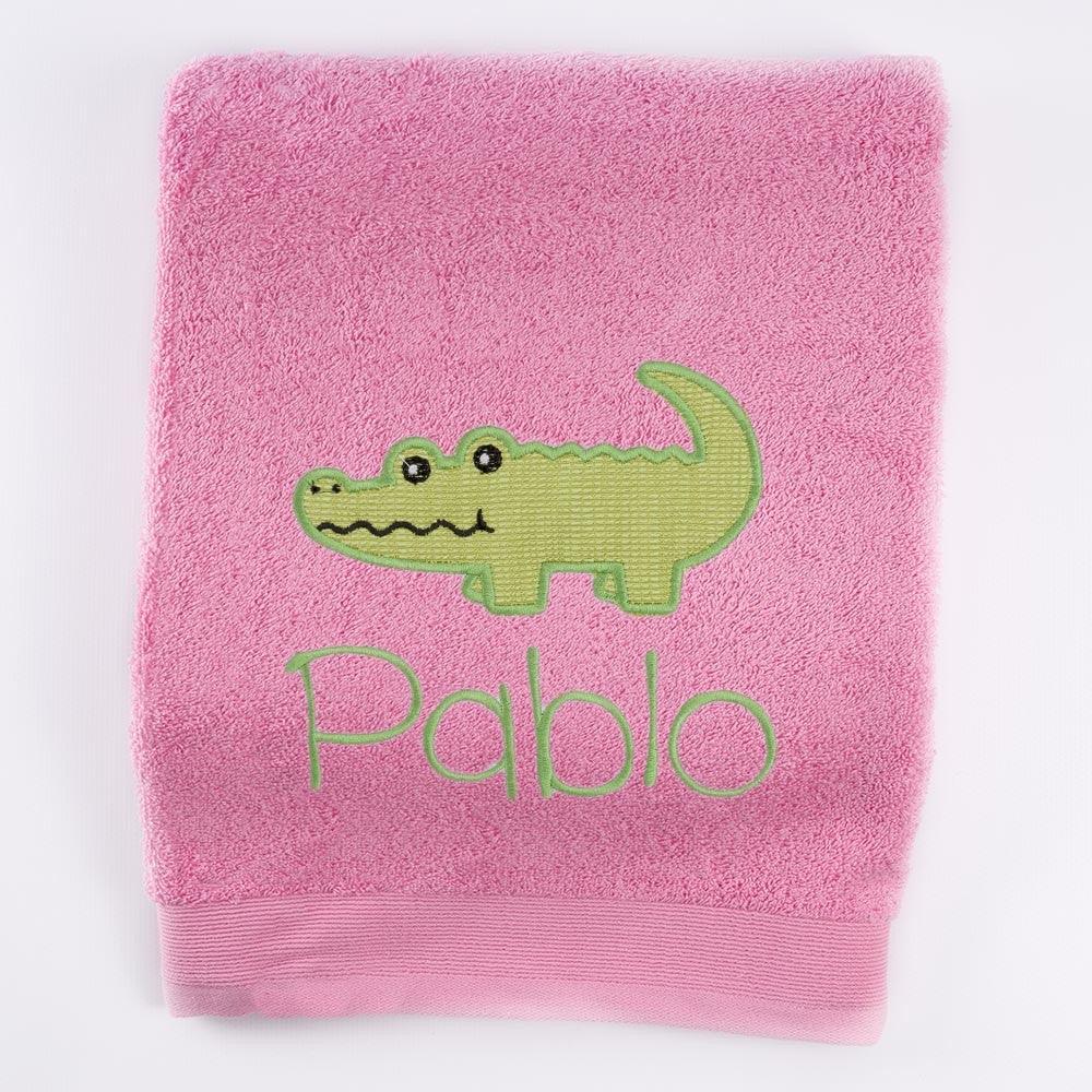 Toallas Personalizadas Nombre Bordado Cocodrilo Verde Nanetes - Nanetes #
