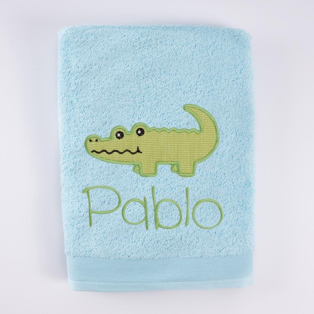 Toallas Personalizadas Nombre Bordado Cocodrilo Verde Nanetes - Nanetes #