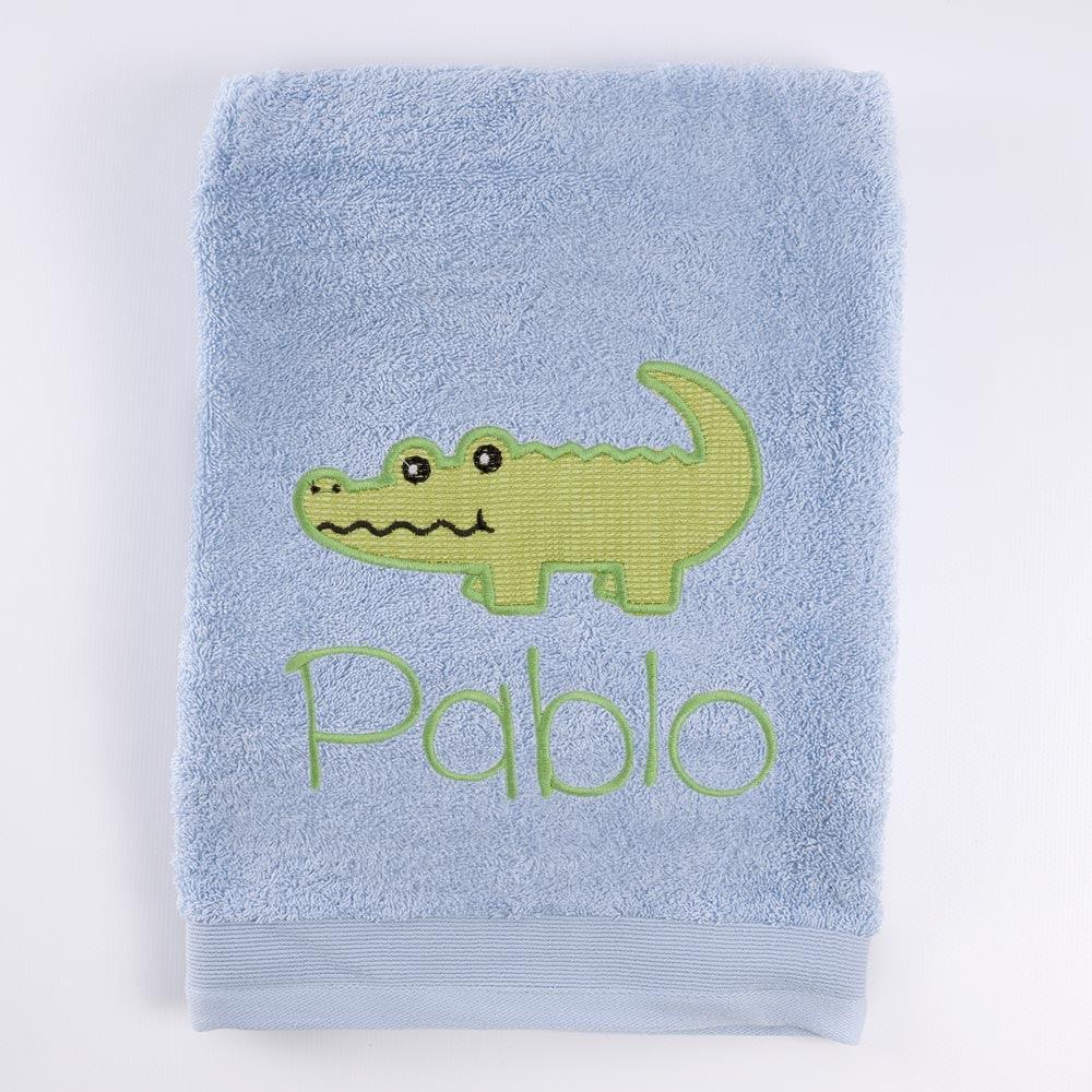 Toallas Personalizadas Nombre Bordado Cocodrilo Verde Nanetes - Nanetes #