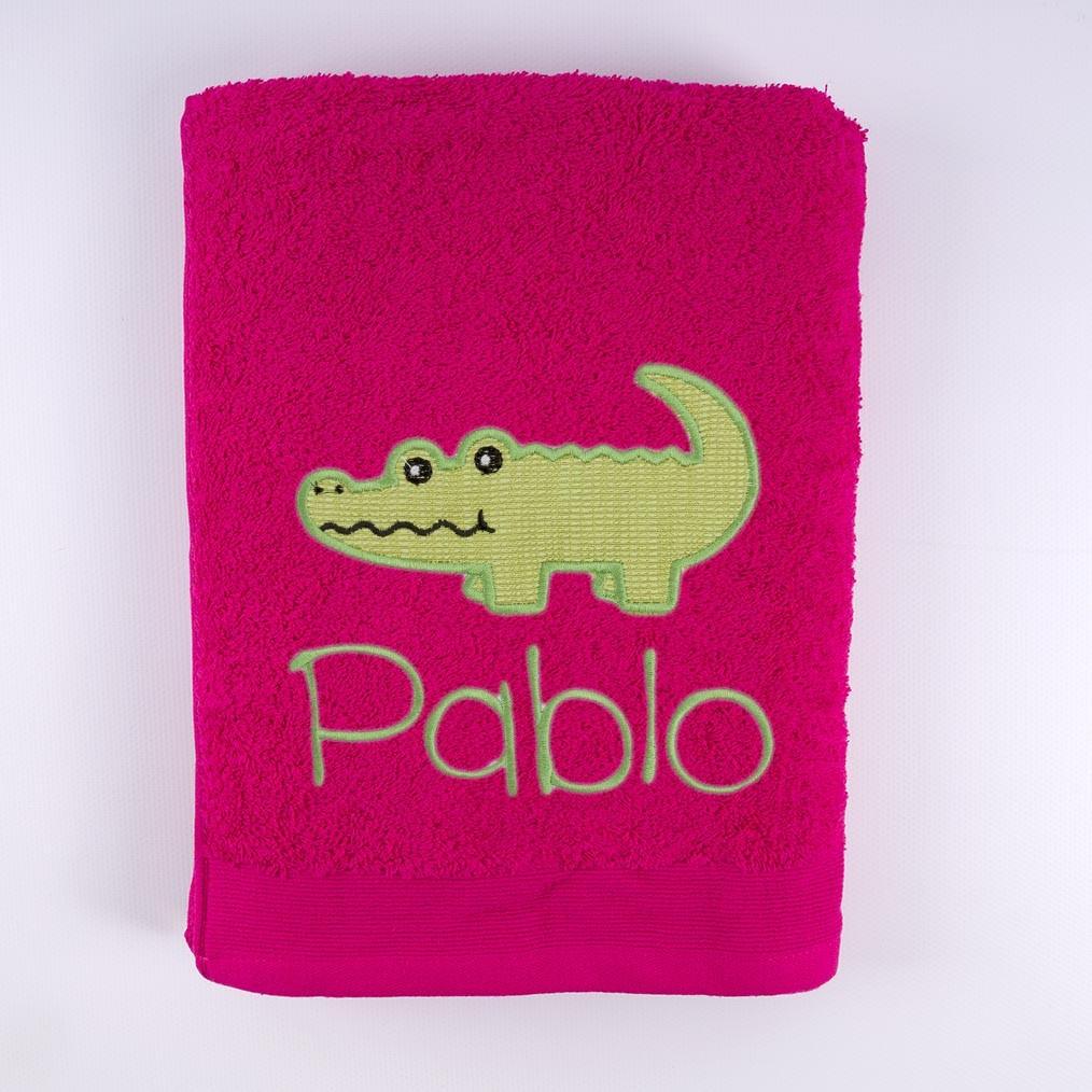 Toallas Personalizadas Nombre Bordado Cocodrilo Verde Nanetes