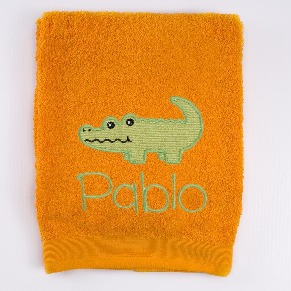 Toallas Personalizadas Nombre Bordado Cocodrilo Verde Nanetes