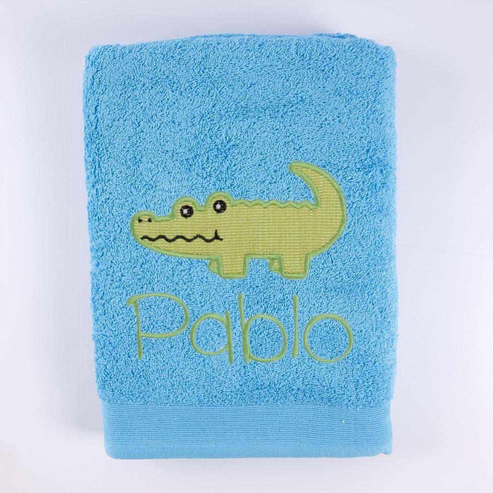 Toallas Personalizadas Nombre Bordado Cocodrilo Verde Nanetes