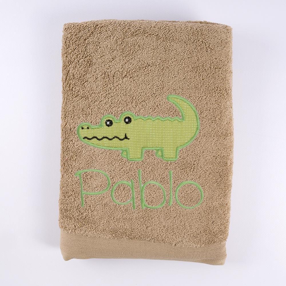 Toallas Personalizadas Nombre Bordado Cocodrilo Verde Nanetes