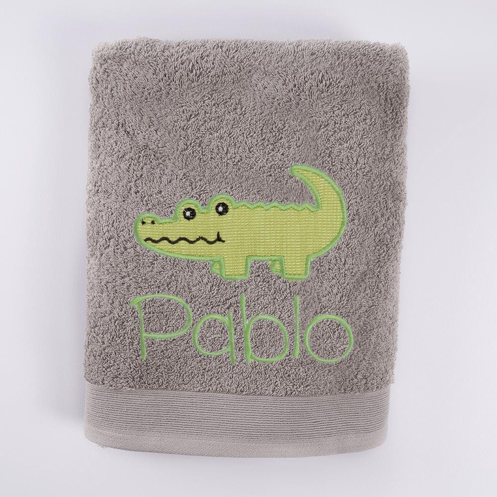 Toallas Personalizadas Nombre Bordado Cocodrilo Verde Nanetes