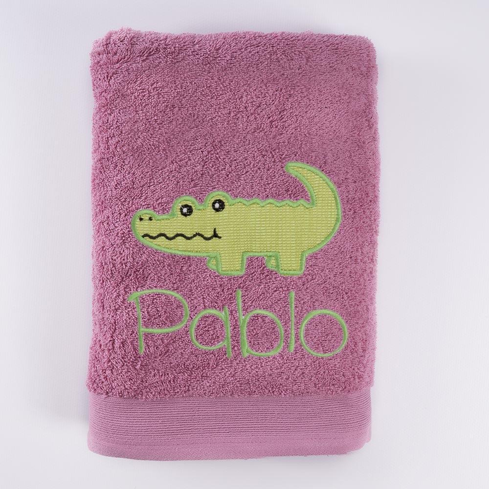 Toallas Personalizadas Nombre Bordado Cocodrilo Verde Nanetes